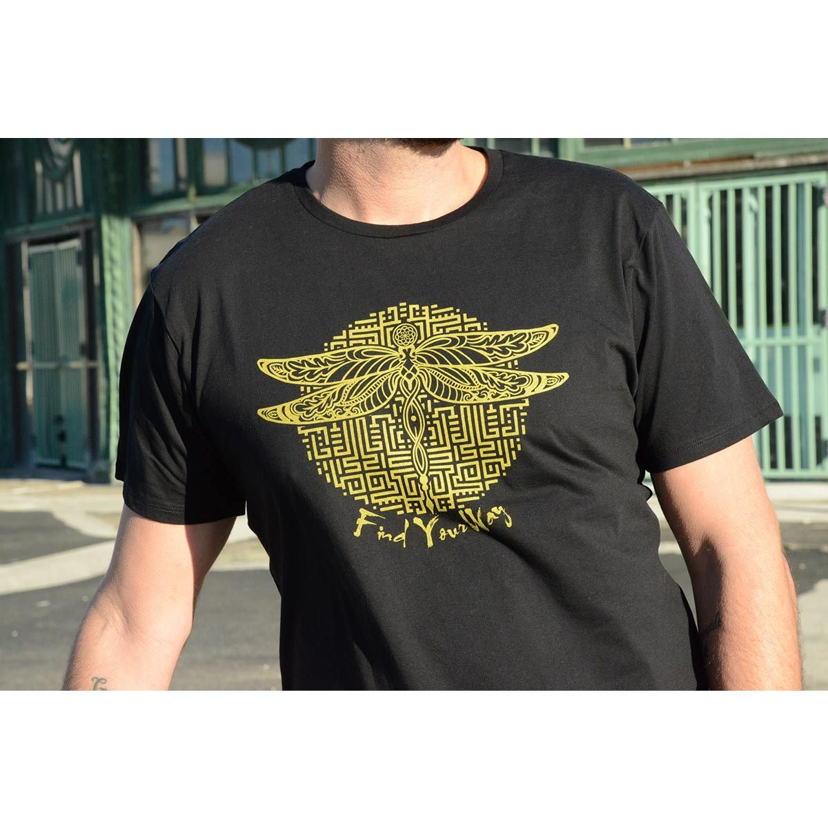 Find Your Way - Men's Black Organic Cotton T-shirt - Teeminder