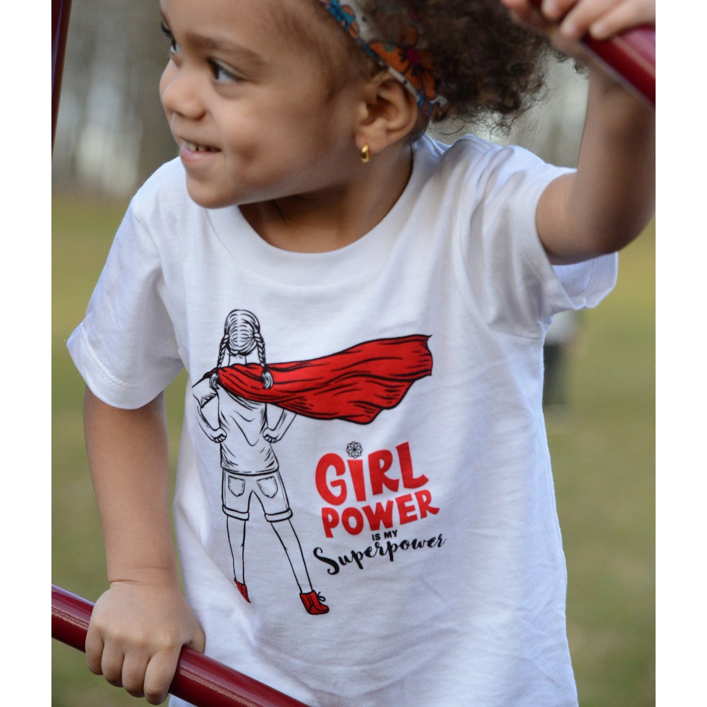 Girl Power Is My Super Power  - Toddler Organic Cotton T-shirt - Teeminder