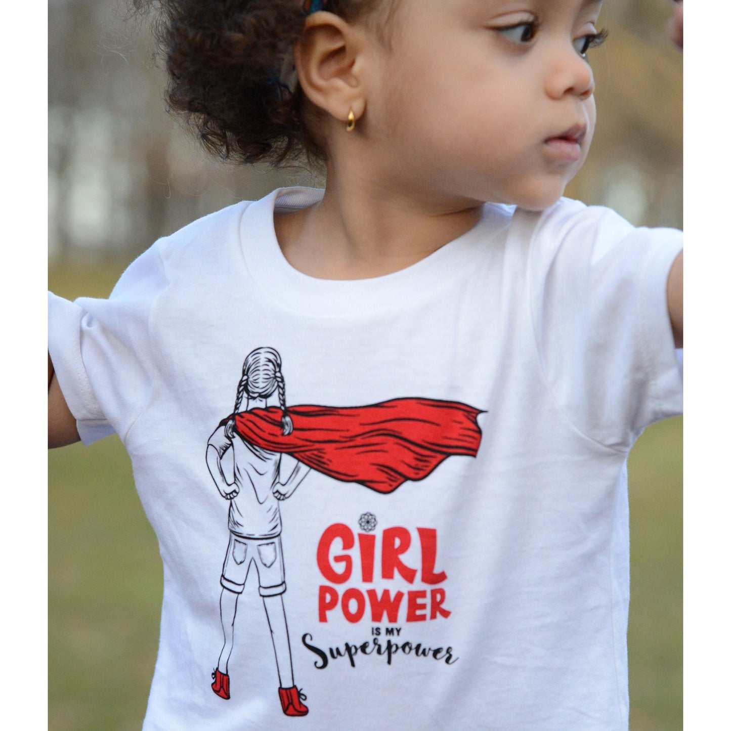 Girl Power Is My Super Power  - Toddler Organic Cotton T-shirt - Teeminder