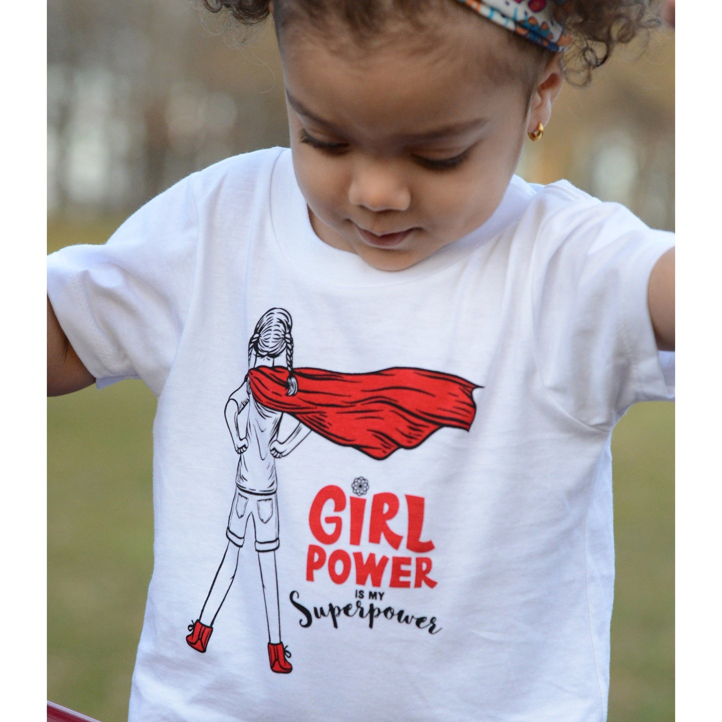 Girl Power Is My Super Power  - Toddler Organic Cotton T-shirt - Teeminder