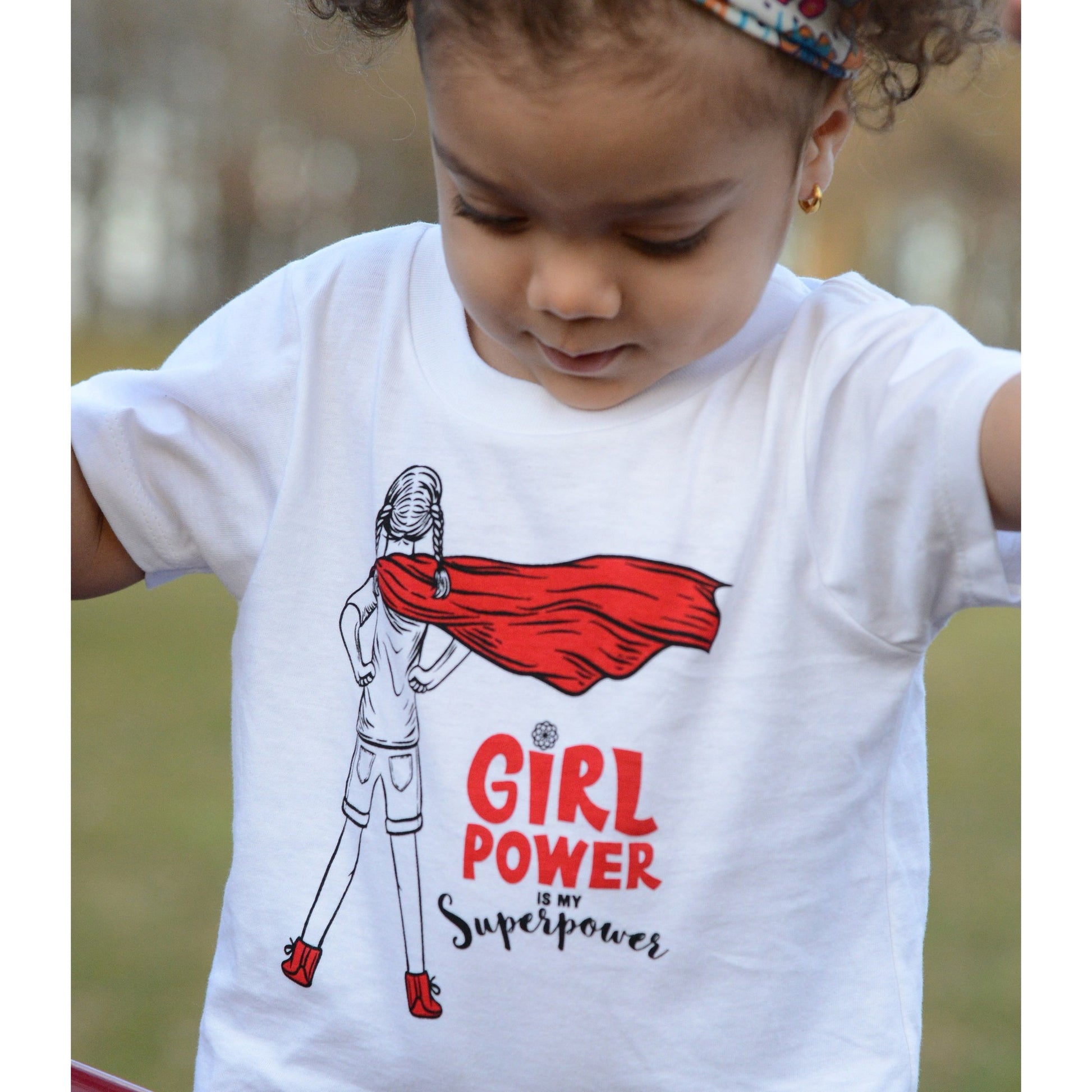 Girl Power Is My Super Power  - Toddler Organic Cotton T-shirt - Teeminder