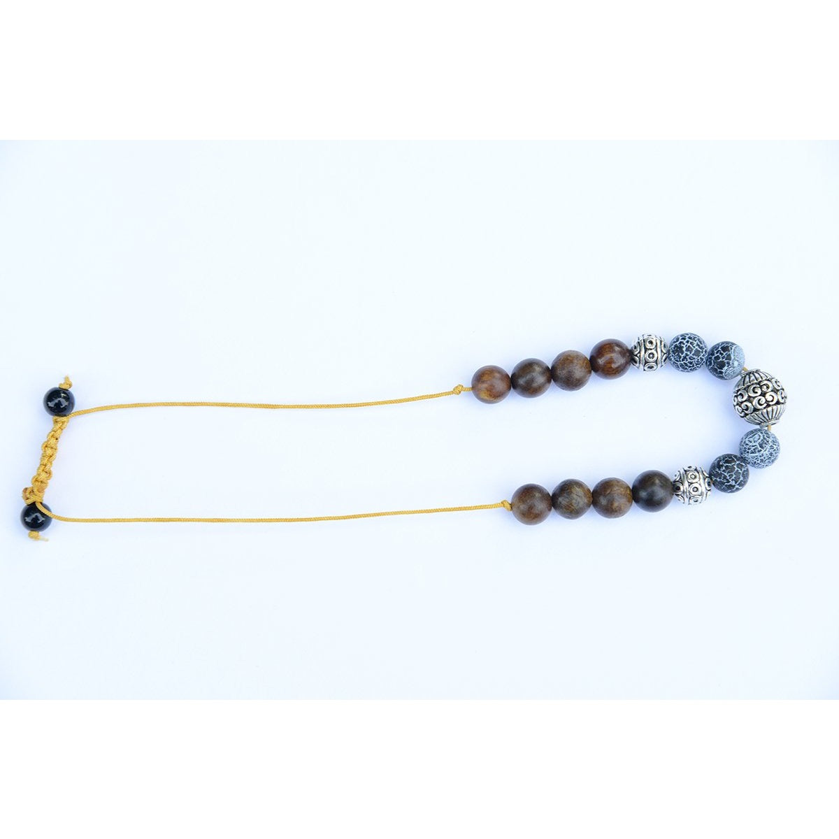 Black Hematite and sandalwood beads Chakra Bracelet - Teeminder