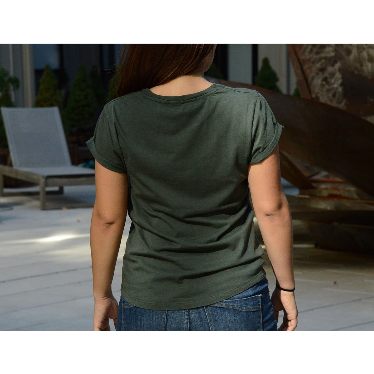 Vegan - Women's Organic Cotton Rolled Sleeves T-shirt - Teeminder