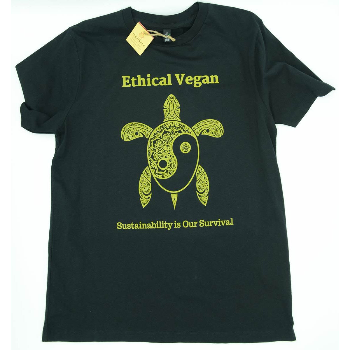 Ethical Vegan - Men's / Unisex Black Organic Cotton T-shirt - Teeminder