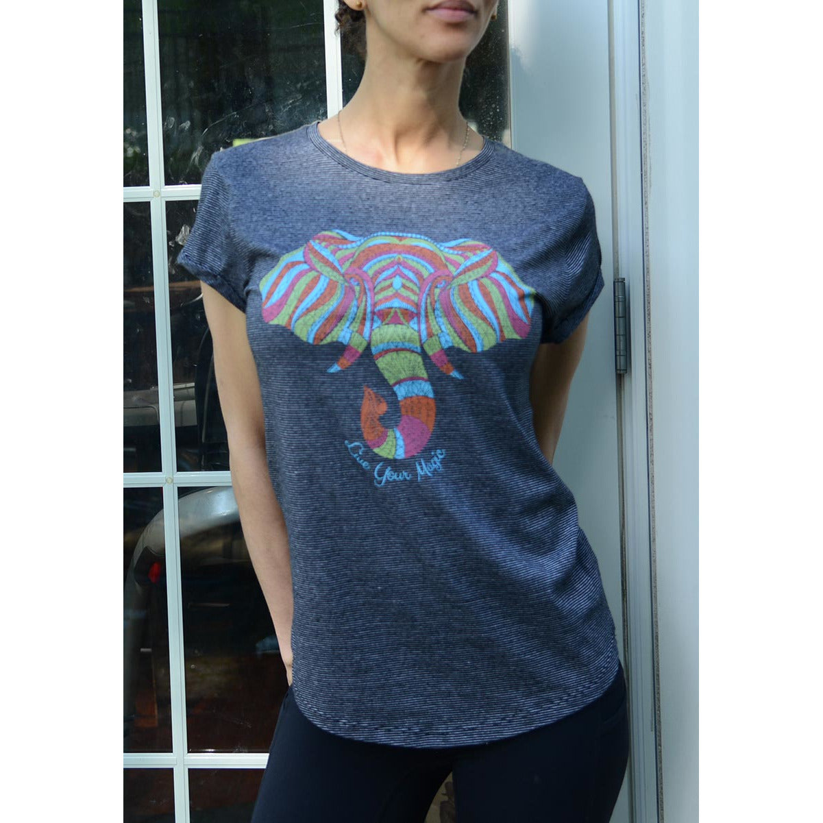 Live your magic - Women's Pin striped Organic Cotton T-shirt