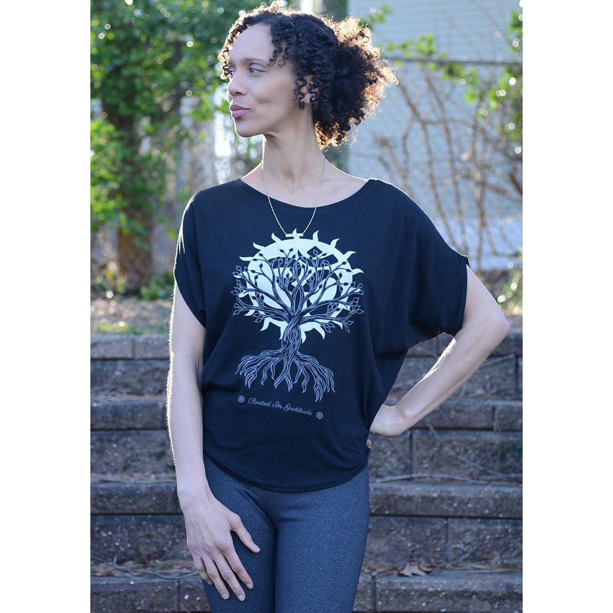 OM Tree of Life - Rooted in Gratitude - Women's Bamboo Organic Poncho