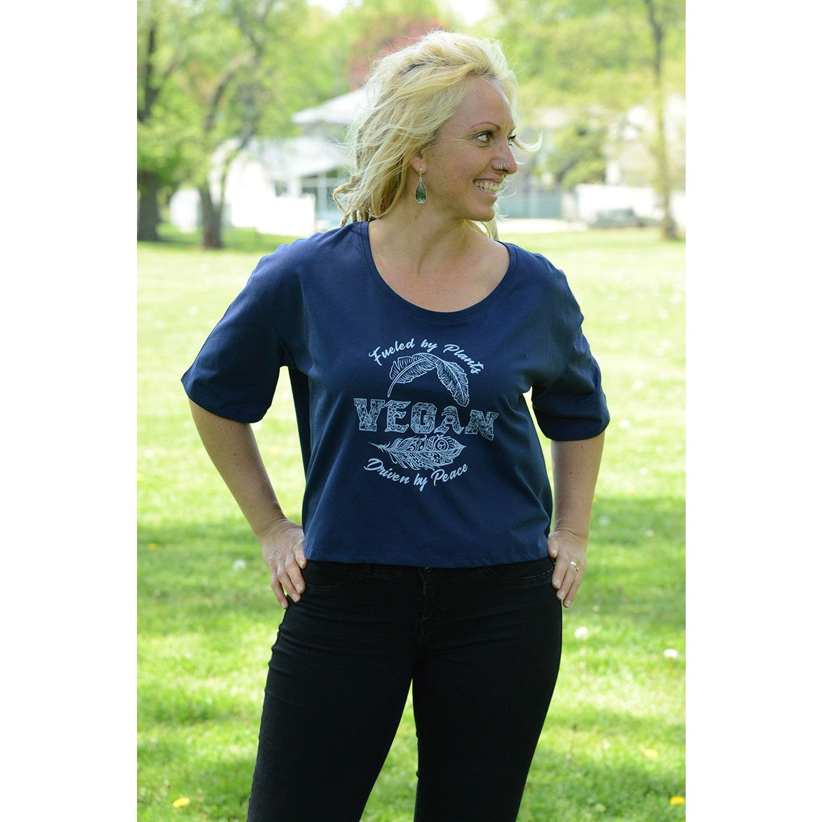 Vegan - Women's Organic Cotton Slouchy Tee - Teeminder