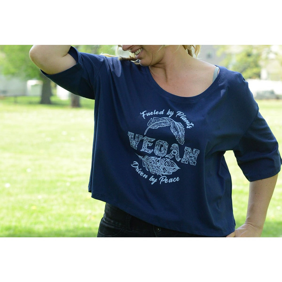 Vegan - Women's Organic Cotton Slouchy Tee - Teeminder