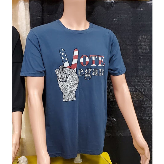 Vote Vegan - Unisex Denim Blue Organic Cotton T-shirt
