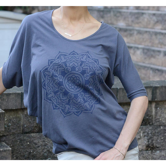 Mandala - Women's Grey Angled Top - Teeminder