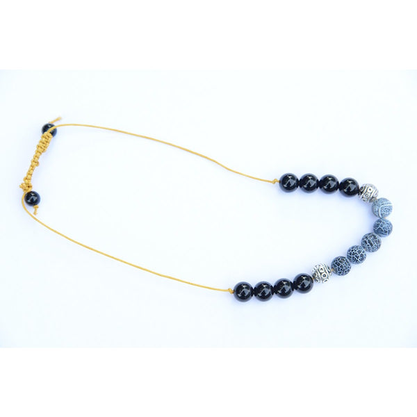 Black Hematite and Black Agate beads Chakra Bracelet - Teeminder