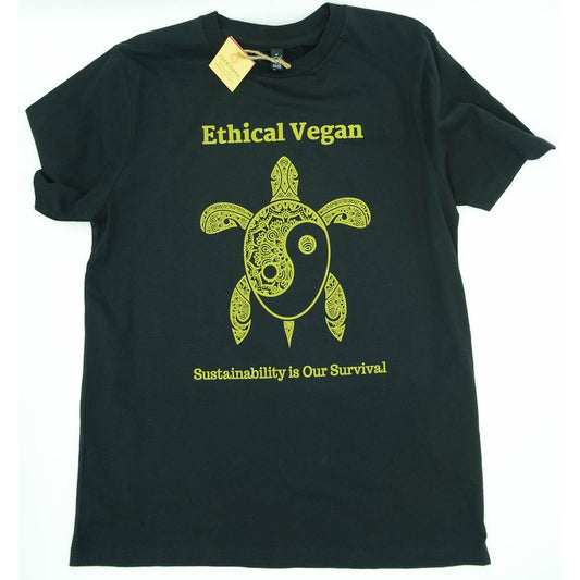 Ethical Vegan - Men's / Unisex Black Organic Cotton T-shirt - Teeminder