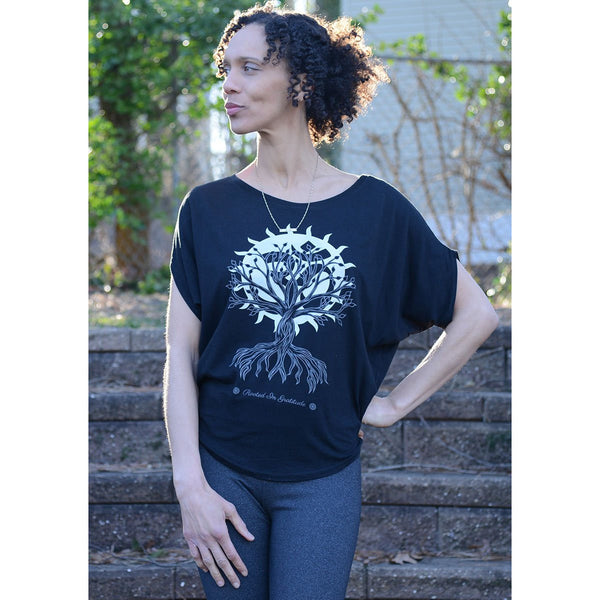OM Tree of Life - Rooted in Gratitude - Women's Bamboo Organic Poncho