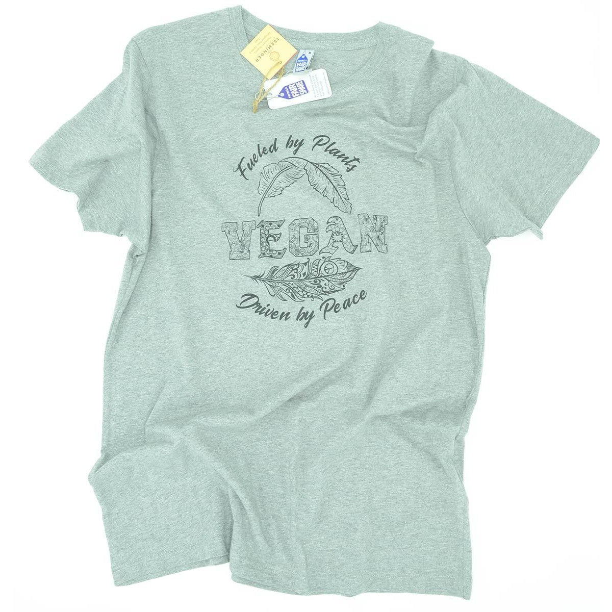 Vegan - Men's / Unisex Melange Grey Organic Cotton T-shirt - Teeminder