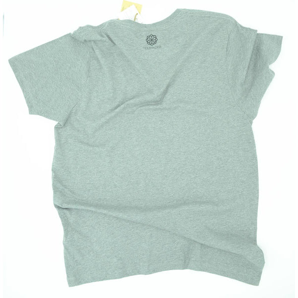 Vegan - Men's / Unisex Melange Grey Organic Cotton T-shirt - Teeminder
