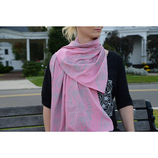 Pink peacock feather scarf - Teeminder