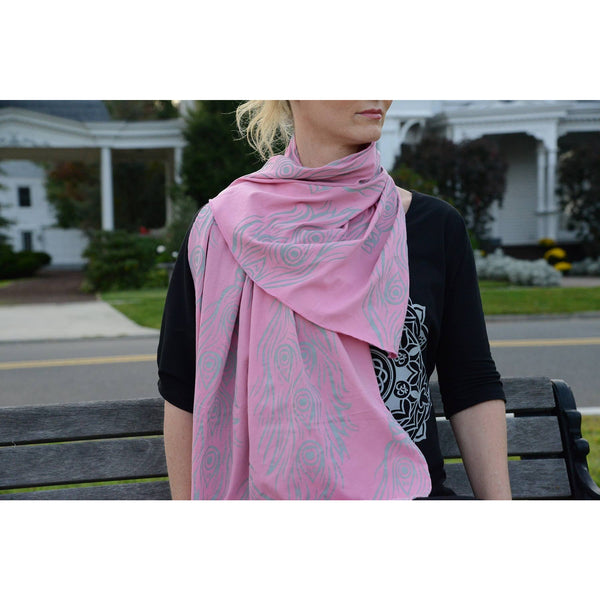 Pink peacock feather scarf - Teeminder