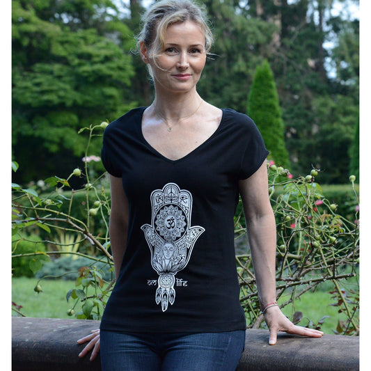 OM Life - Women's Organic Cotton V-neck - Teeminder